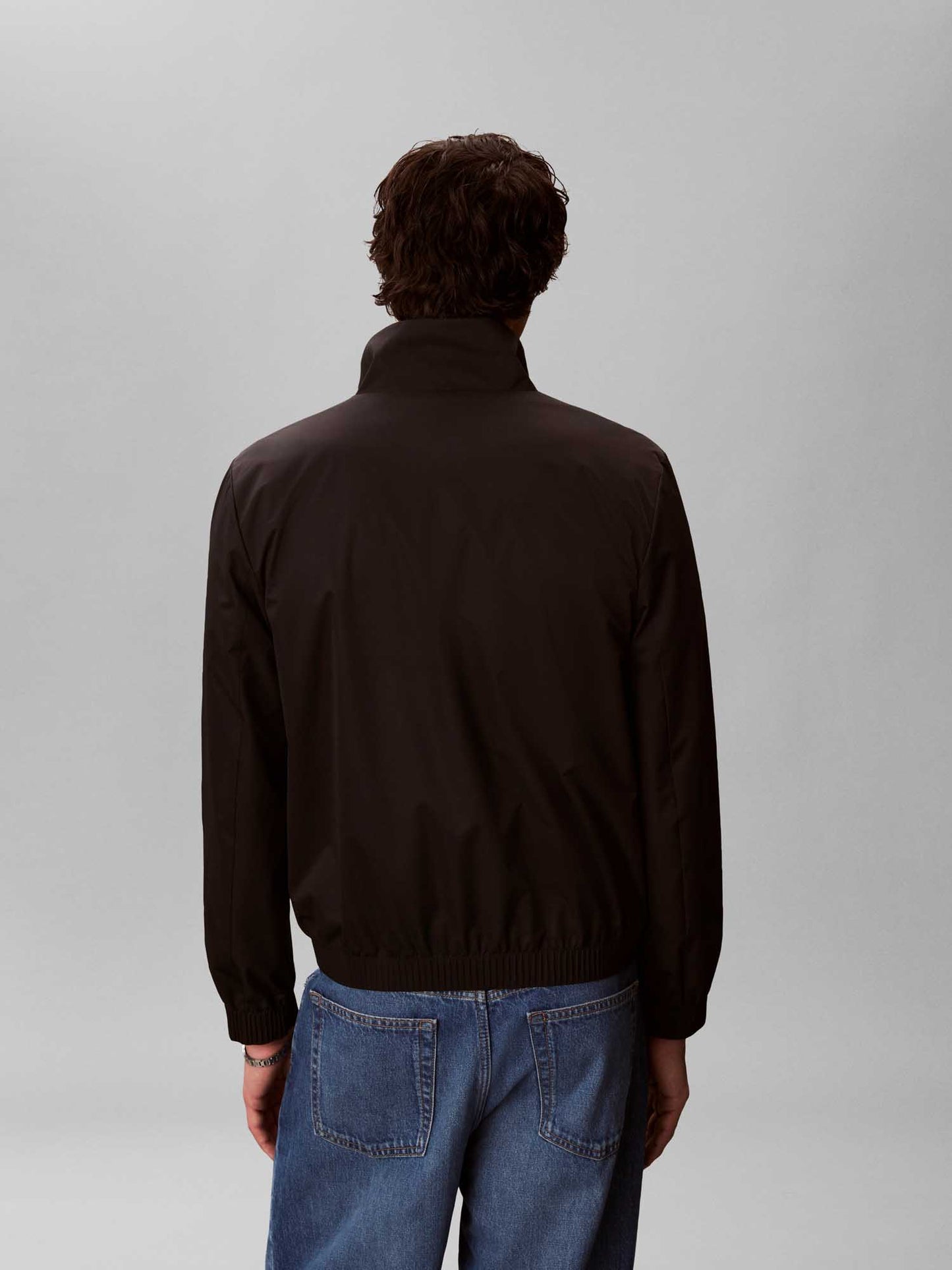 Calvin Klein giacca a vento da uomo nera con collo alto