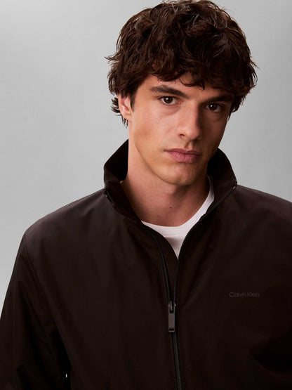 Calvin Klein giacca a vento da uomo nera con collo alto