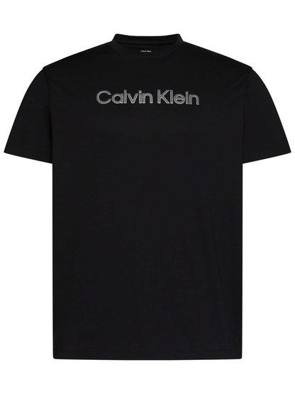 Calvin Klein Basic 30S, t-shirt nera da uomo casual