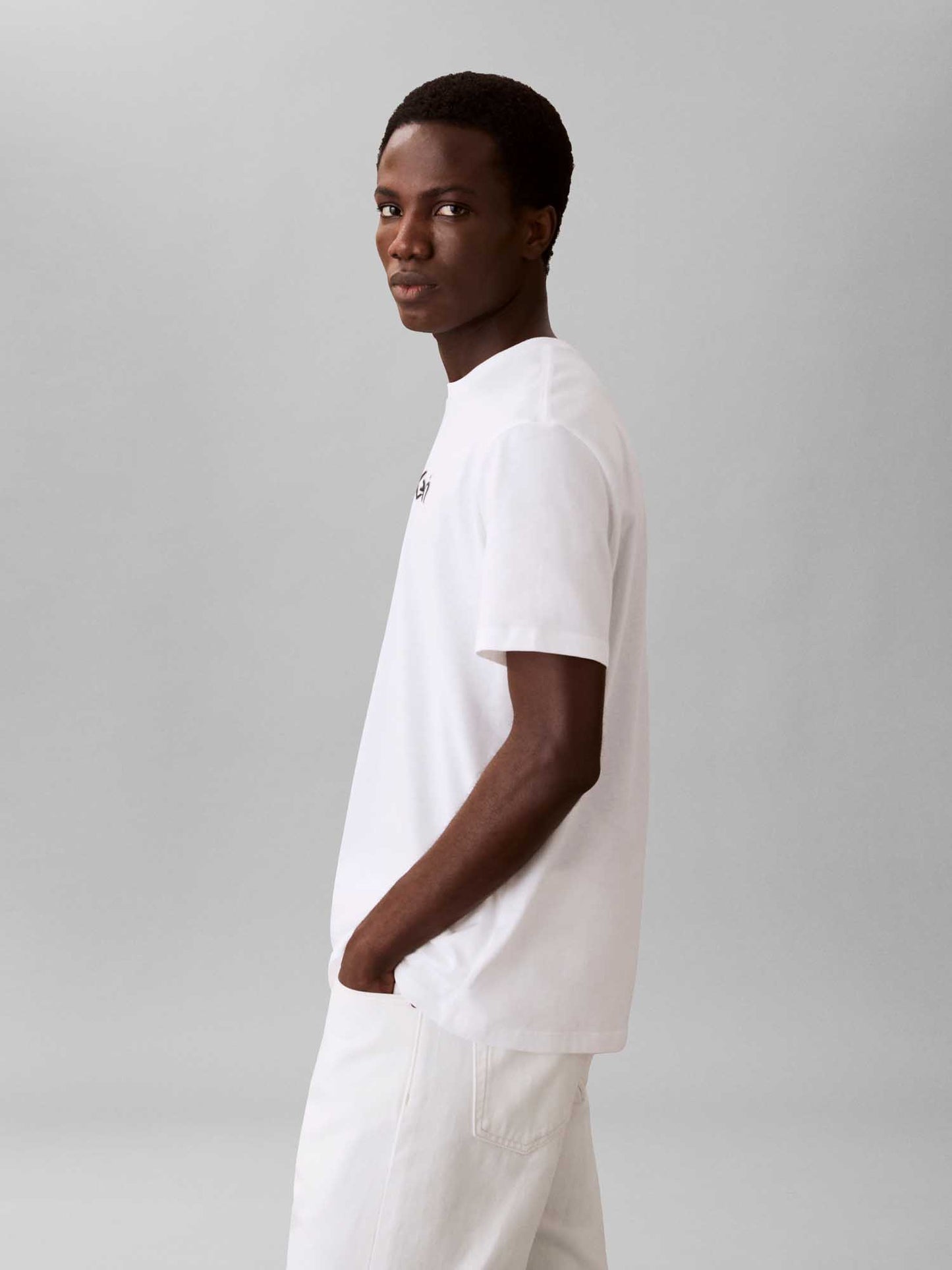 T-shirt basic Calvin Klein 30S Wholesale da uomo bianca