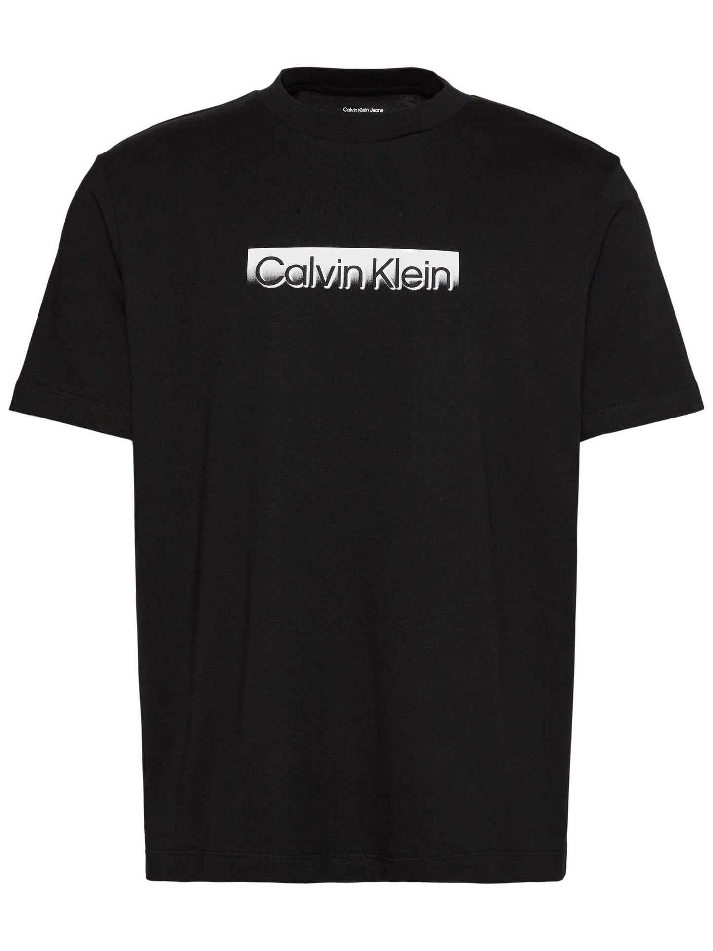 T-shirt nera Calvin Klein Basic con logo stampato da uomo