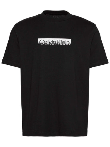 T-SHIRT NERA CALVIN KLEIN BASIC CON LOGO STAMPATO DA UOMO