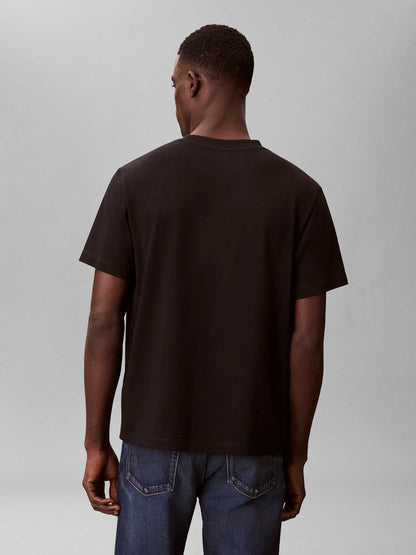 T-shirt nera Calvin Klein Basic con logo stampato da uomo