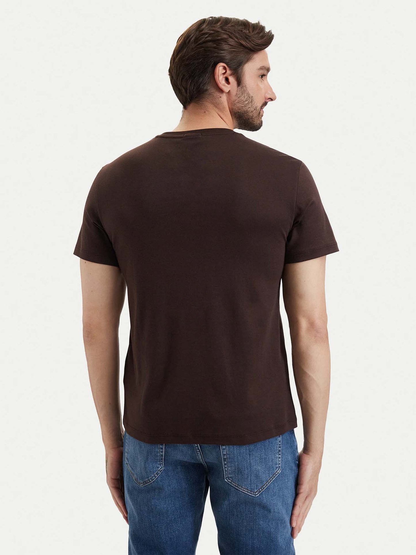 Calvin Klein Slim Supim, t-shirt maniche corte da Uomo marrone