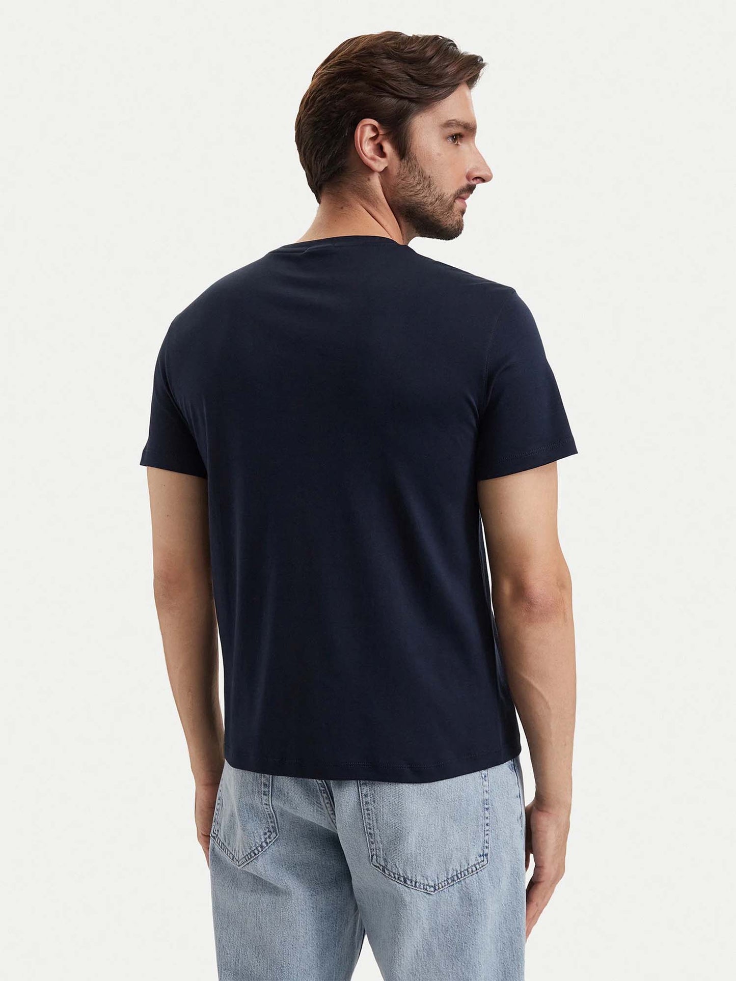 Calvin Klein Slim Supim, t-shirt maniche corte da uomo blu