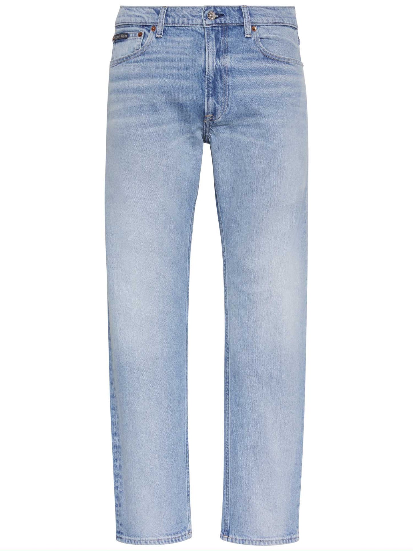 Jeans slim straight in denim chiaro da uomo Calvin Klein