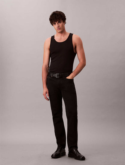 Jeans slim straight neri da uomo Calvin Klein in denim