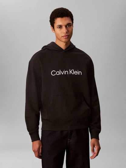 Felpa nera con cappuccio Calvin Klein da uomo