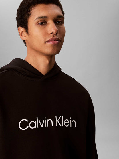 Felpa nera con cappuccio Calvin Klein da uomo