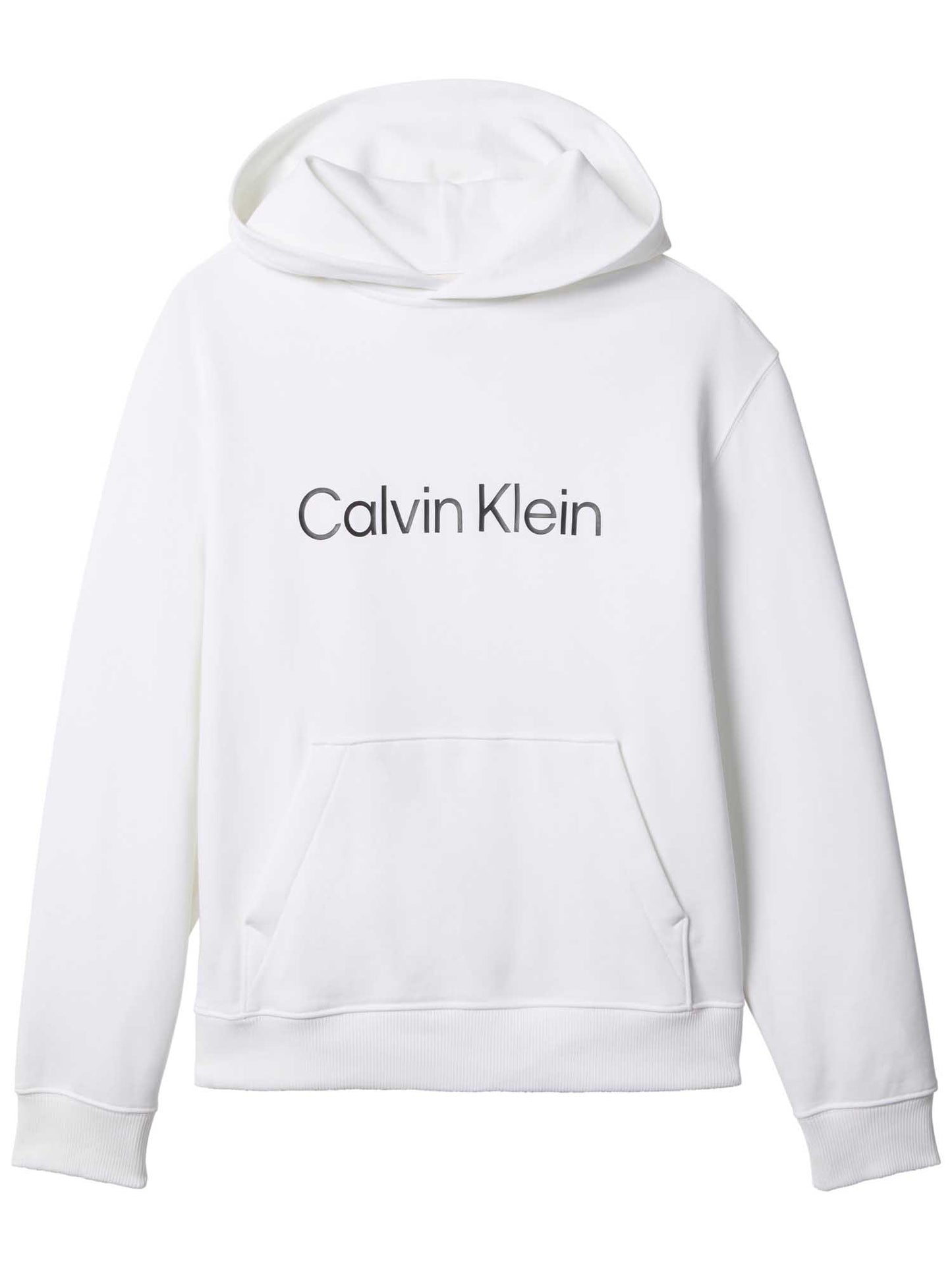 Felpa con cappuccio da uomo Calvin Klein bianca in cotone