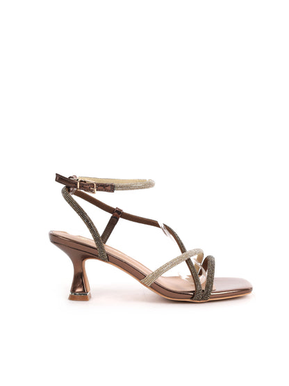 Sandali eleganti da donna Clyo' in argento metallizzato