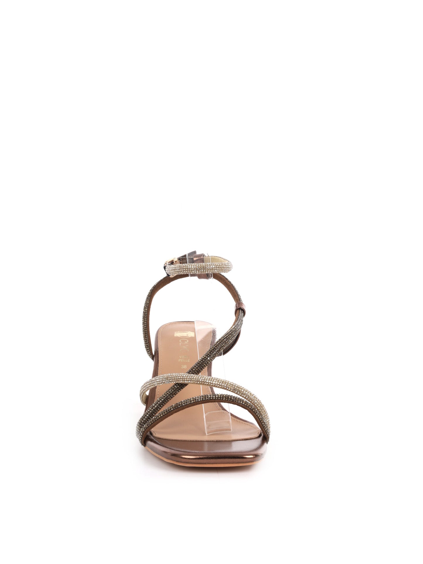 Sandali eleganti da donna Clyo' in argento metallizzato