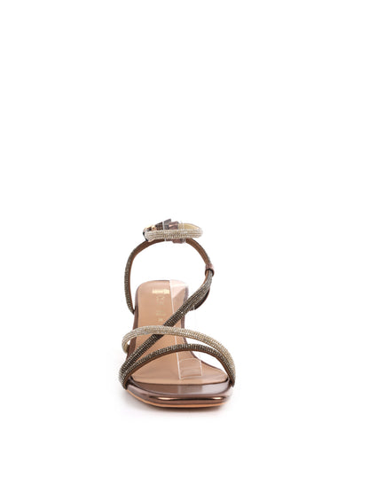 Sandali eleganti da donna Clyo' in argento metallizzato