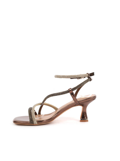 Sandali eleganti da donna Clyo' in argento metallizzato
