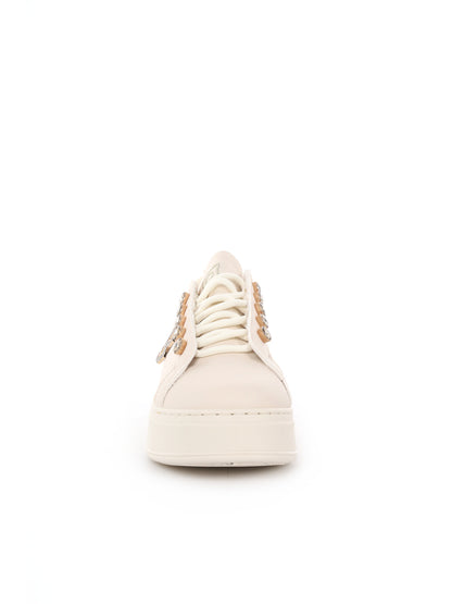 Sneakers Laura Biagiotti da donna in bianco con zeppa elegante