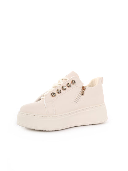Sneakers Laura Biagiotti da donna in bianco con zeppa elegante