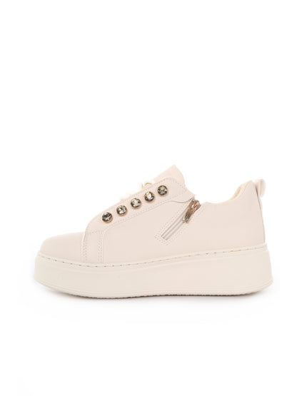 Sneakers Laura Biagiotti da donna in bianco con zeppa elegante