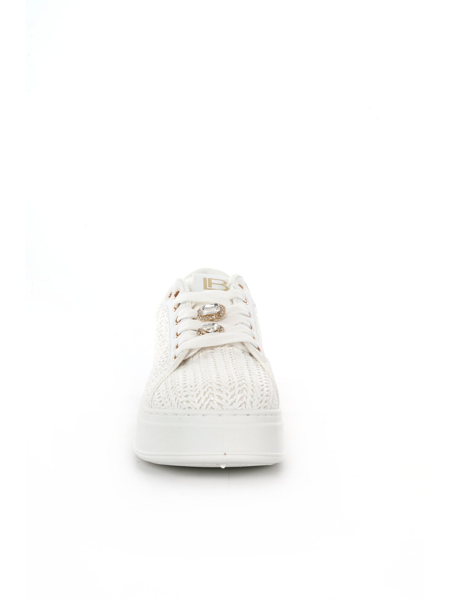Sneakers Laura Biagiotti 9622 White con platform e dettagli oro donna