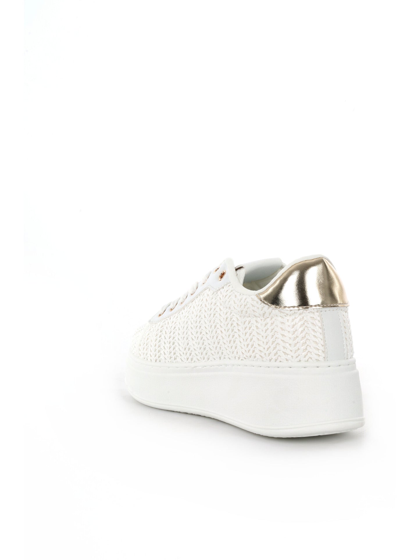 Sneakers Laura Biagiotti 9622 White con platform e dettagli oro donna