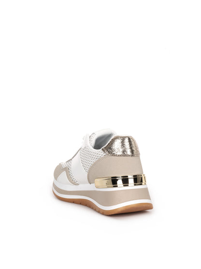 Sneakers donna beige Laura Biagiotti con dettagli dorati