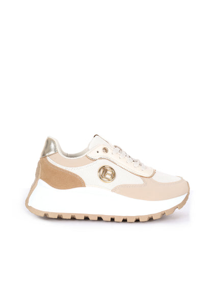 Sneakers beige donna Laura Biagiotti 9647 dal design versatile
