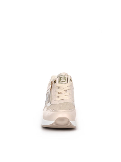 Laura Biagiotti 9655, sneakers donna beige con dettagli eleganti