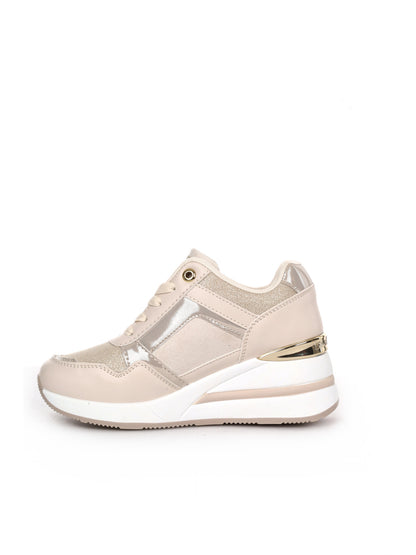 Laura Biagiotti 9655, sneakers donna beige con dettagli eleganti