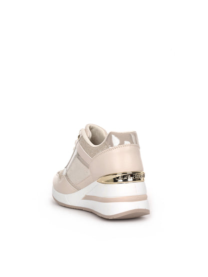 Laura Biagiotti 9655, sneakers donna beige con dettagli eleganti