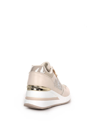 Laura Biagiotti 9655, sneakers donna beige con dettagli eleganti