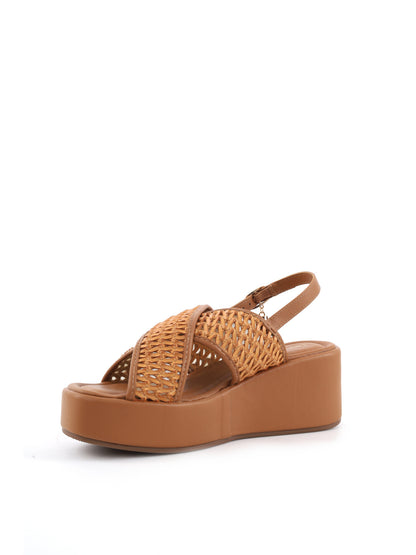 Sandali donna Laura Biagiotti color cognac, eleganza senza tempo