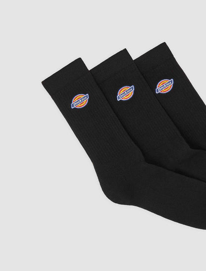 Dickies Valley Grove, calze unisex nere in cotone traspirante