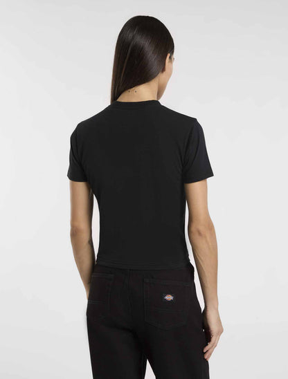 Dickies Maple Valley, t-shirt donna nera a maniche corte