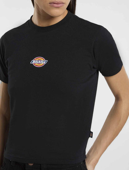 Dickies Maple Valley, t-shirt donna nera a maniche corte