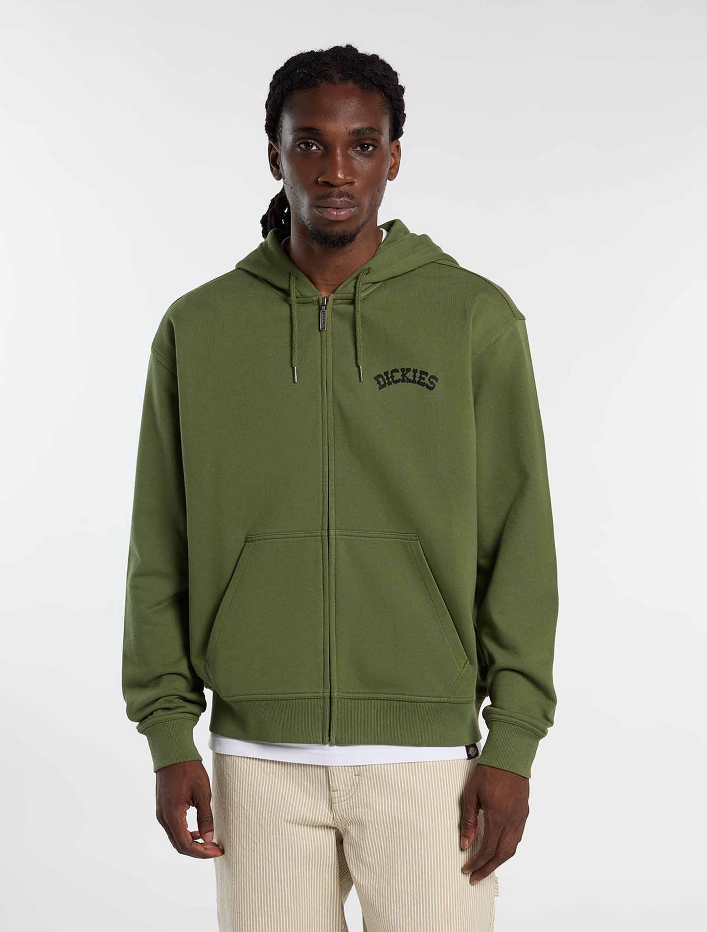 Felpa con zip Dickies Bettsville verde uomo