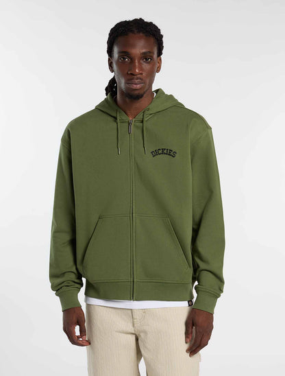 Felpa con zip Dickies Bettsville verde uomo