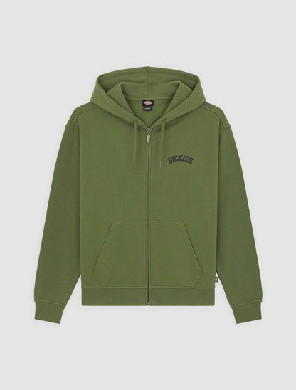 Felpa con zip Dickies Bettsville verde uomo