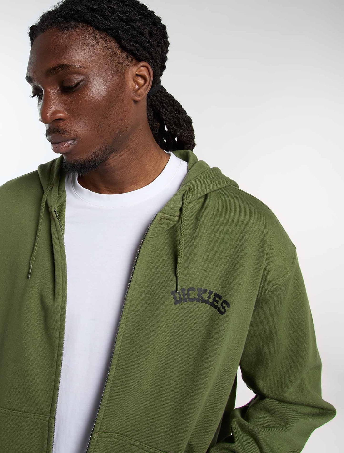 Felpa con zip Dickies Bettsville verde uomo