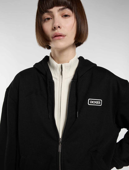 Felpa Dickies Deshler Full Zip donna nera per la primavera-estate