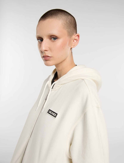 Felpa Dickies Deshler con zip integrale color crema donna