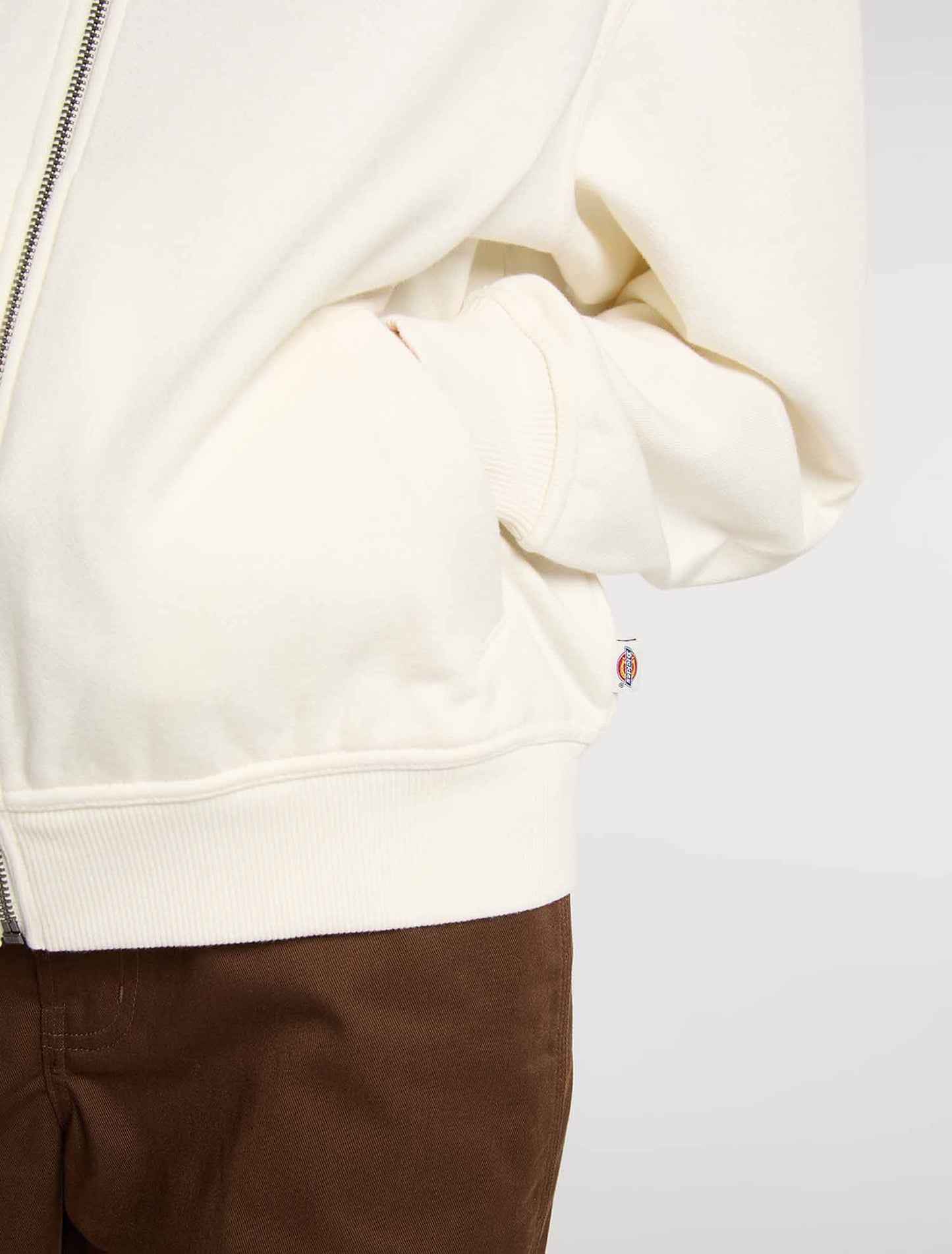 Felpa Dickies Deshler con zip integrale color crema donna