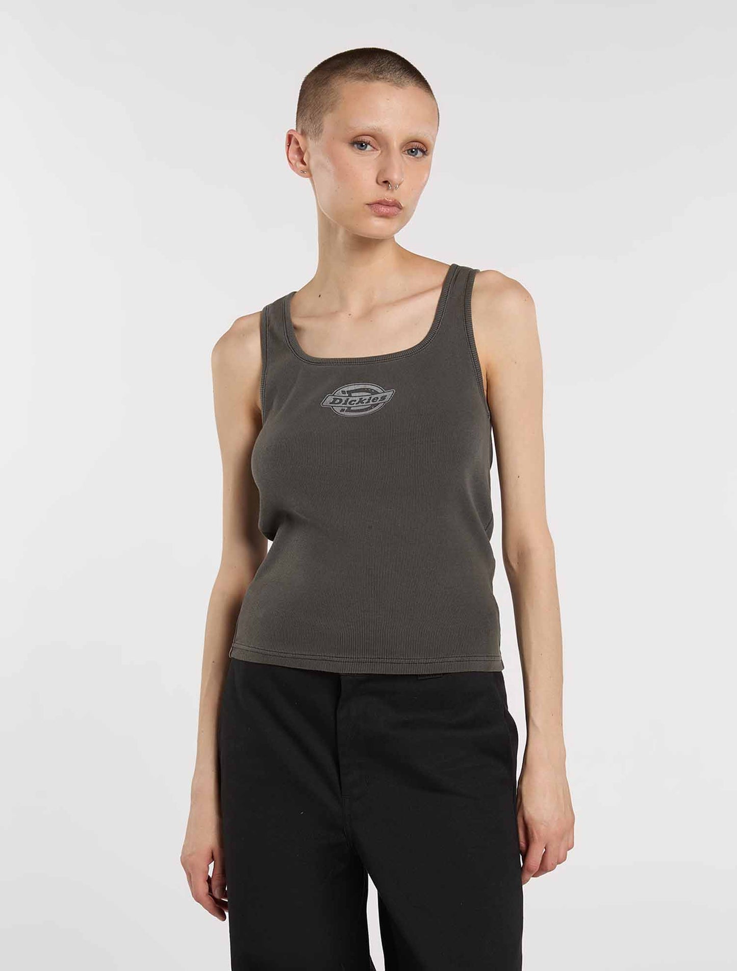 Dickies Plainville, canotta donna nera dal look streetwear
