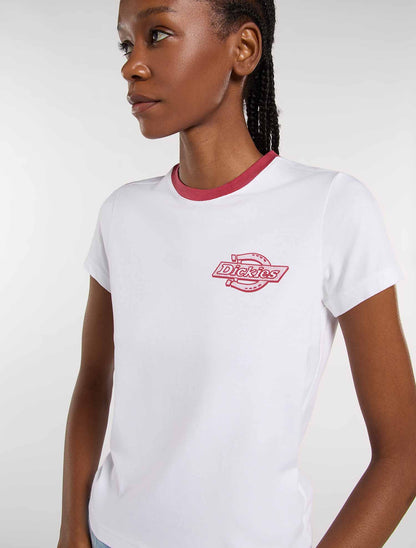 Dickies Plainville, t-shirt maniche corte donna bianca