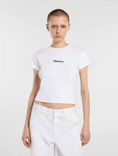 T-shirt Dickies Wellsville donna bianca a maniche corte