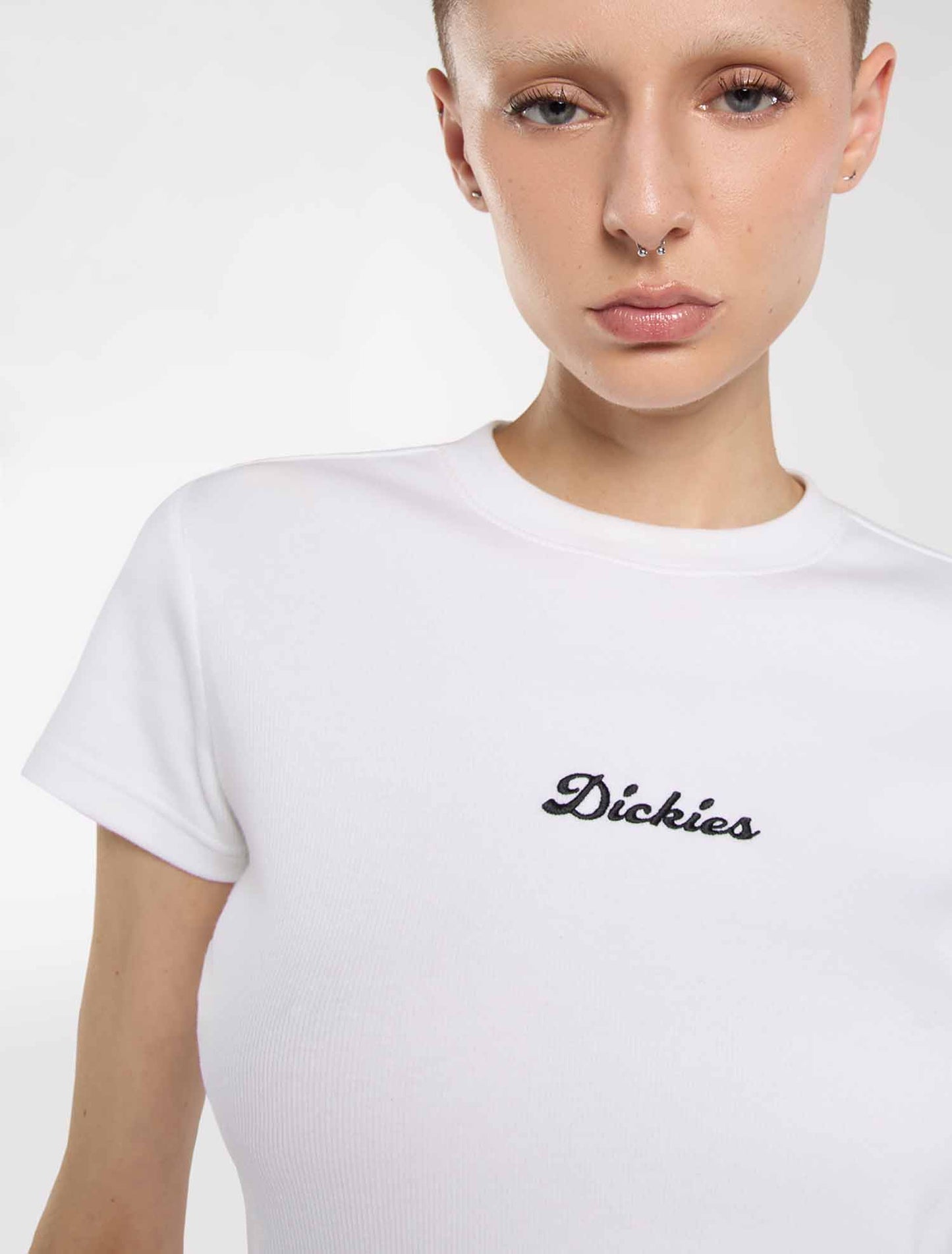 T-shirt Dickies Wellsville donna bianca a maniche corte