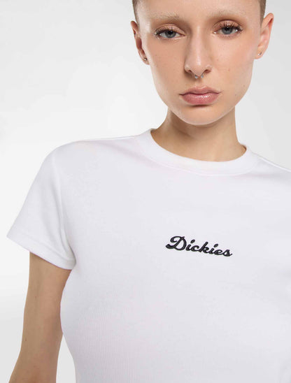 T-shirt Dickies Wellsville donna bianca a maniche corte