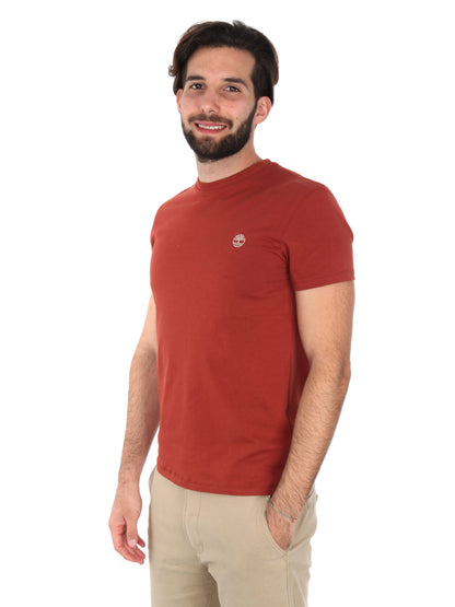 T-SHIRT LOGO PICCOLO RICAMATO TIMBERLAND UOMO BORDEAUX