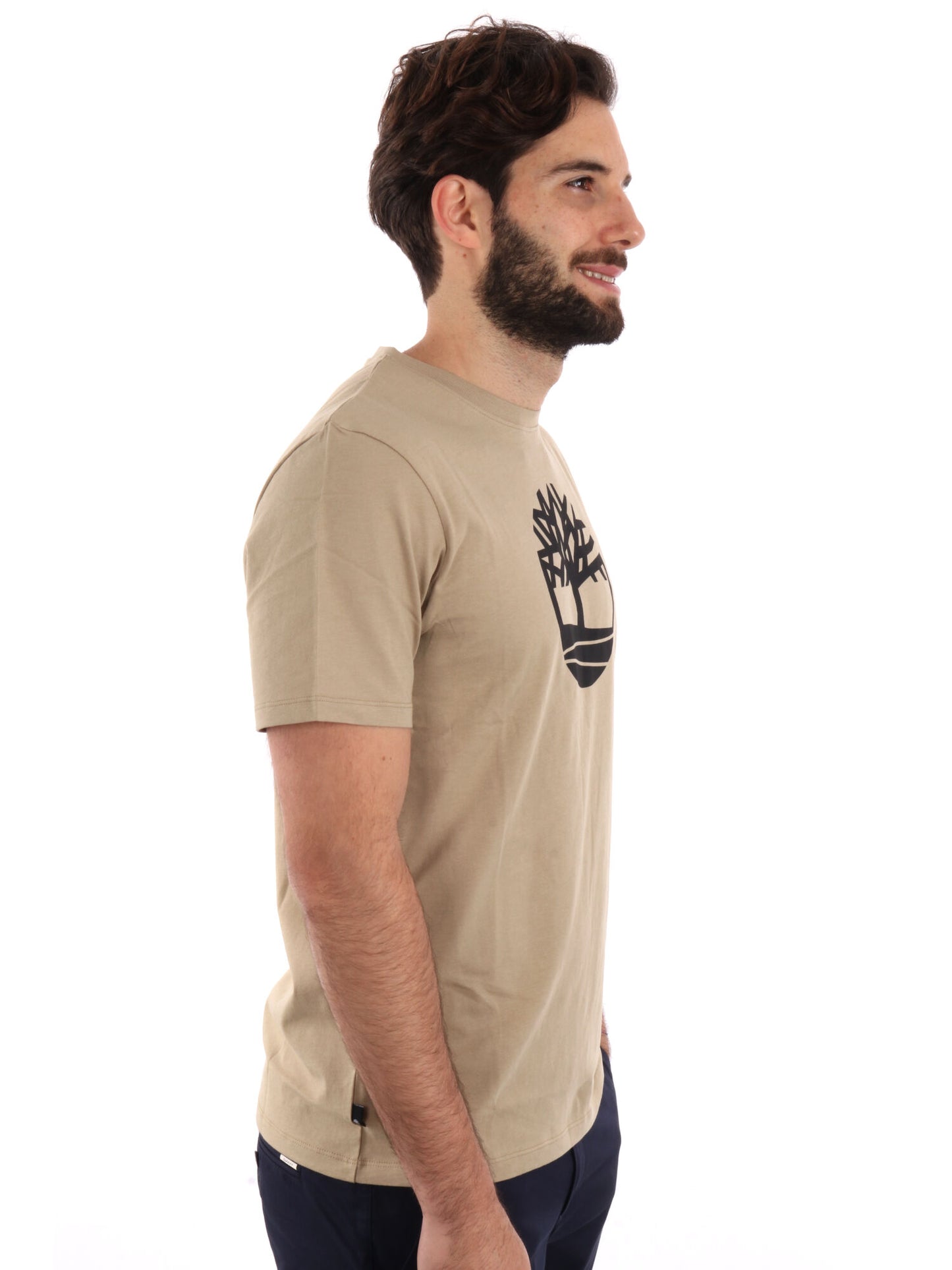 T-SHIRT CON LOGO TIMBERLAND UOMO BEIGE