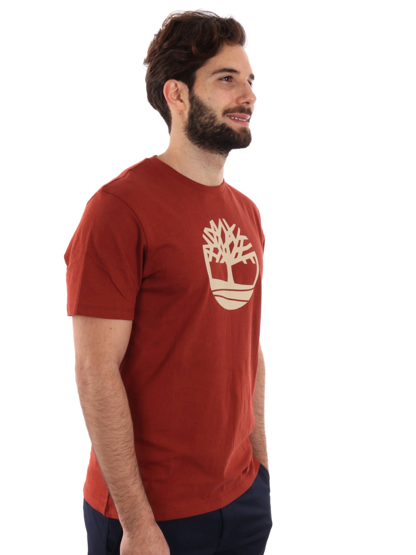 T-SHIRT CON LOGO TIMBERLAND UOMO BORDEAUX