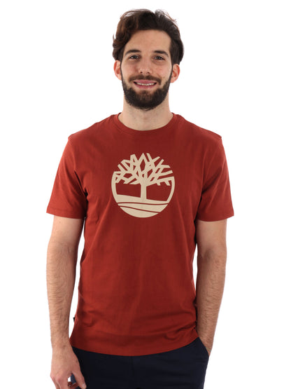 T-SHIRT CON LOGO TIMBERLAND UOMO BORDEAUX