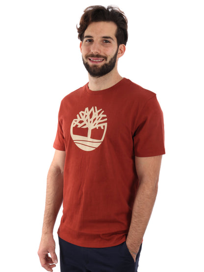T-SHIRT CON LOGO TIMBERLAND UOMO BORDEAUX